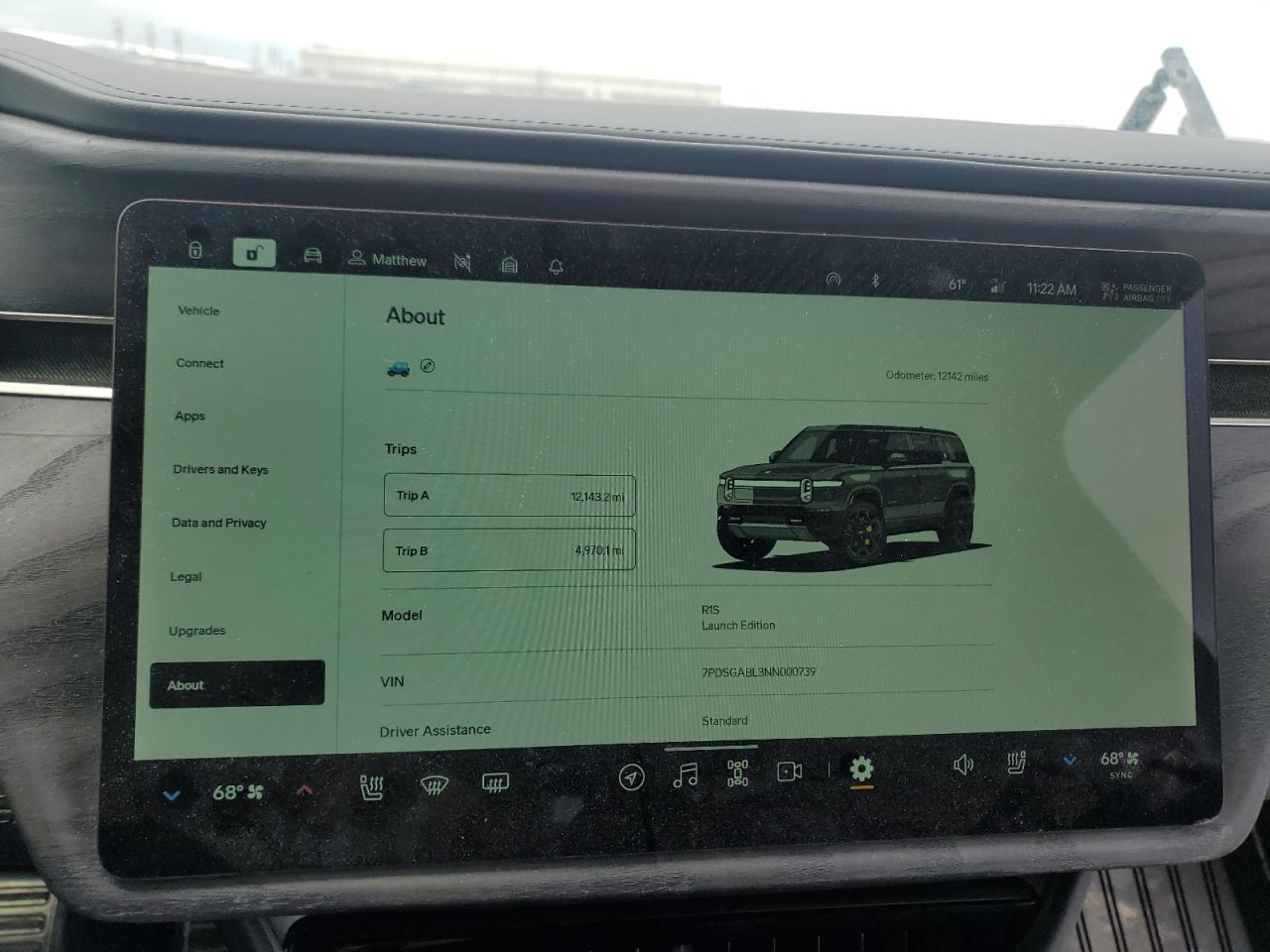 2022 RIVIAN R1S LAUNCH EDITION VIN:7PDSGABL3NN000739