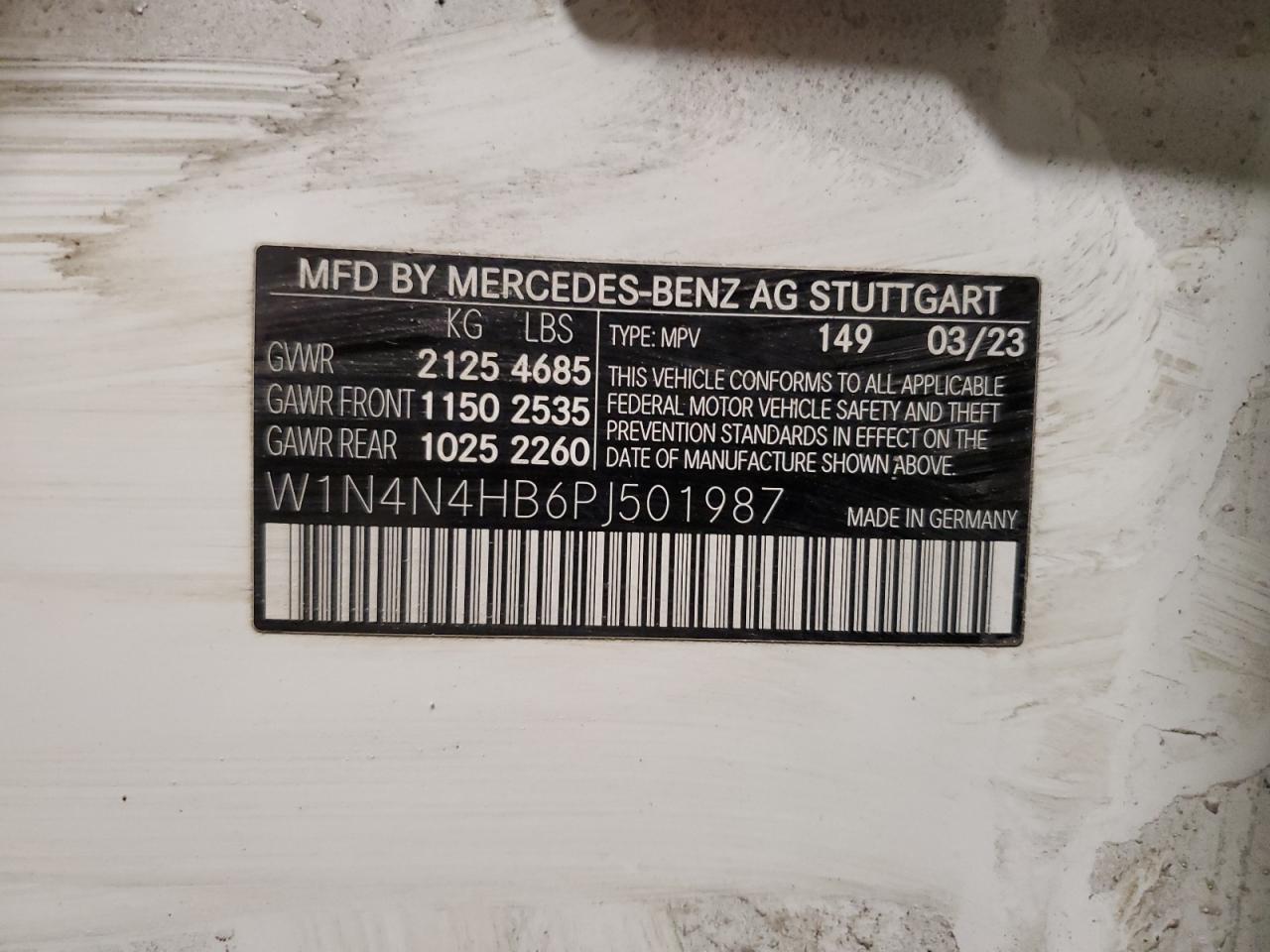 2023 MERCEDES-BENZ GLA 250 4MATIC VIN:W1N4N4HB6PJ501987