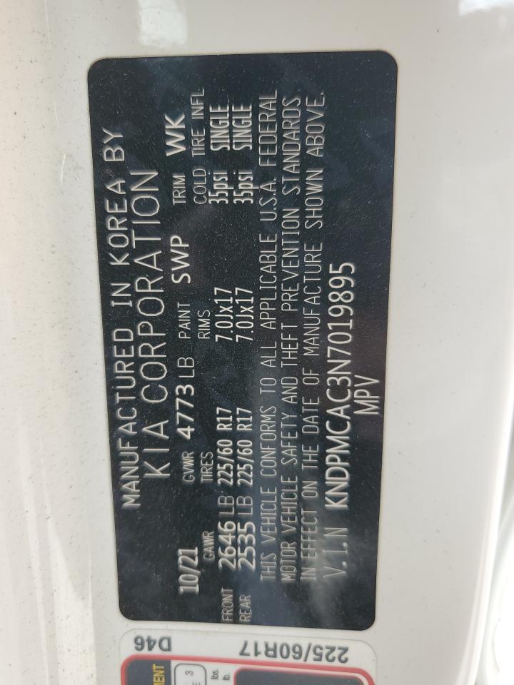2022 KIA SPORTAGE LX VIN:KNDPMCAC3N7019895