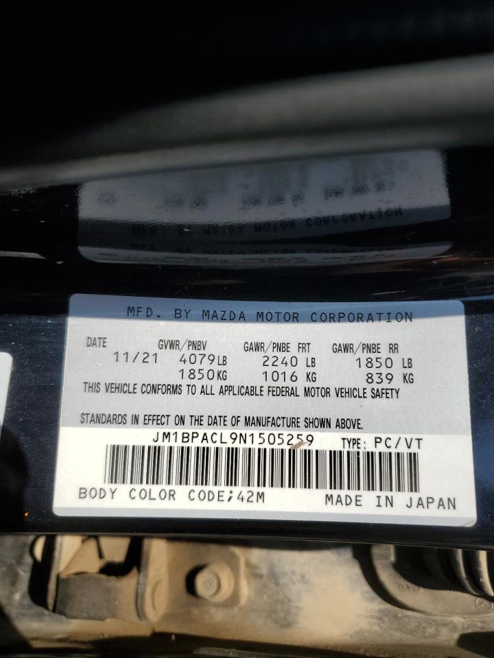 2022 MAZDA 3 PREFERRED VIN:JM1BPACL9N1505259