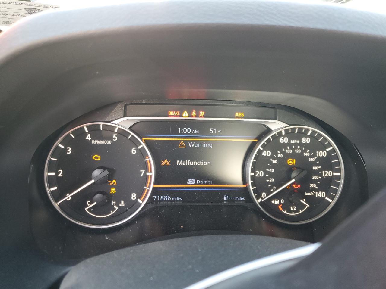 2022 NISSAN ALTIMA SV VIN:1N4BL4DV2NN325049