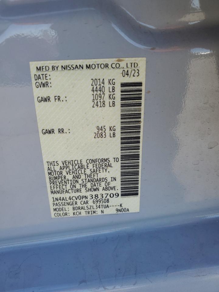 2023 NISSAN ALTIMA SR VIN:1N4AL4CV0PN383709