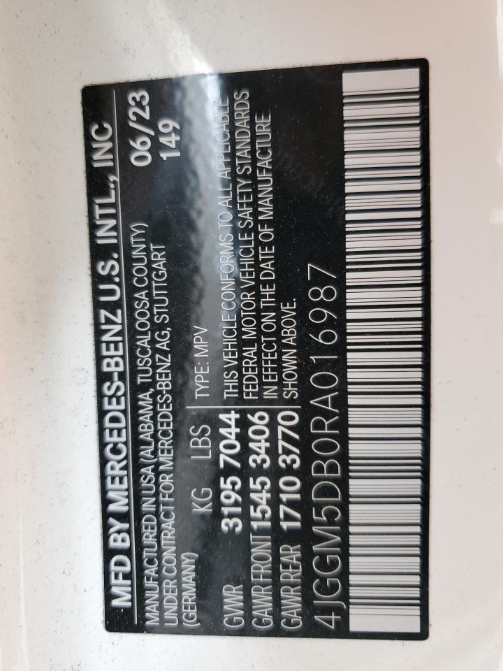 2024 MERCEDES-BENZ EQE SUV AMG 4MATIC VIN:4JGGM5DB0RA016987