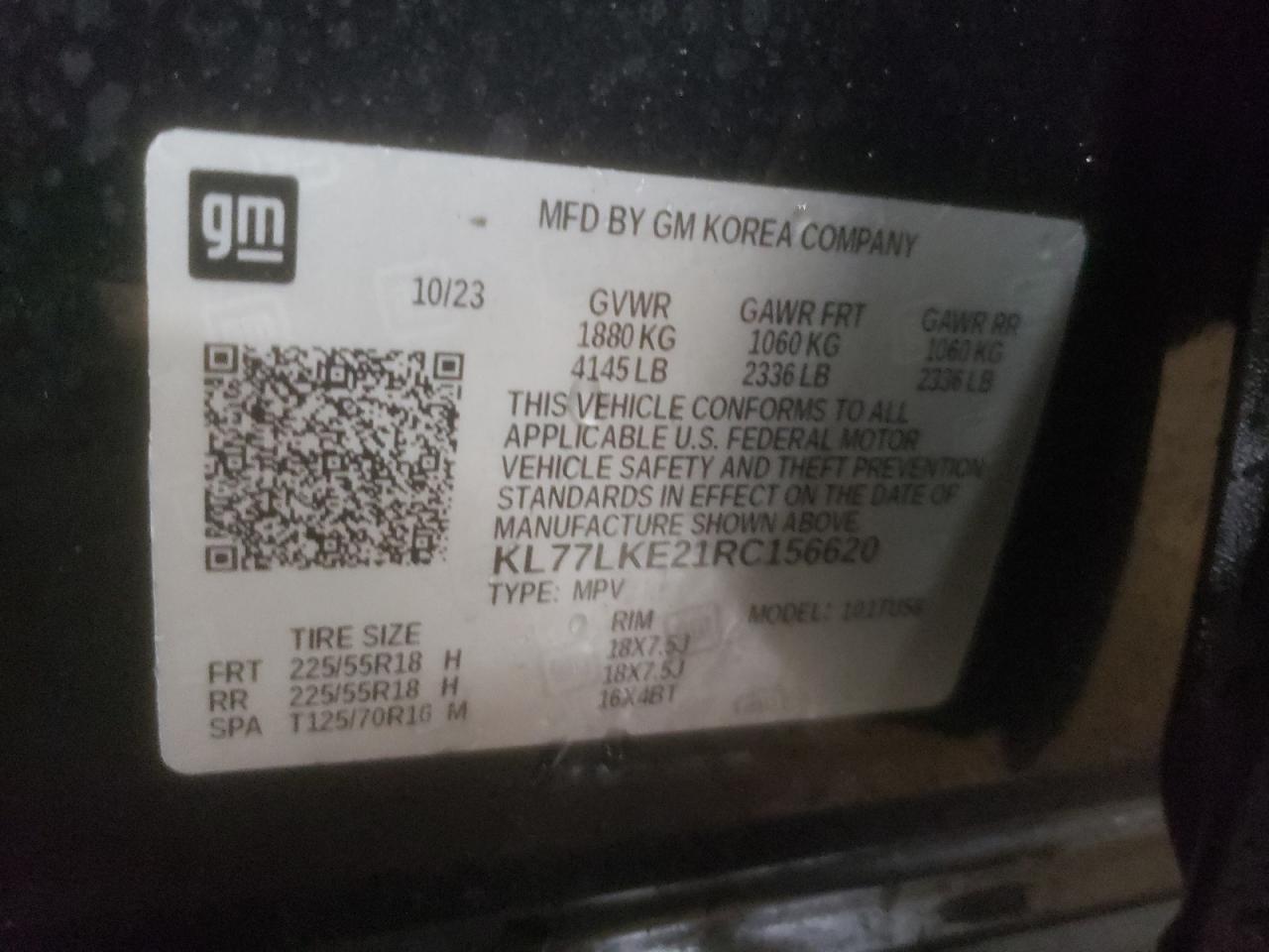 2024 CHEVROLET TRAX ACTIV VIN:JTDKBRFU4G3017233