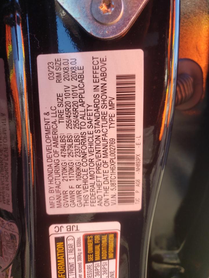 2023 ACURA RDX A-SPEC VIN:5J8TC1H6XPL002769