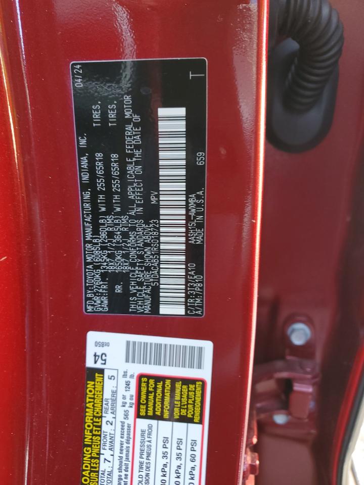 2024 TOYOTA GRAND HIGHLANDER XLE VIN:5TDACAB51RS018723