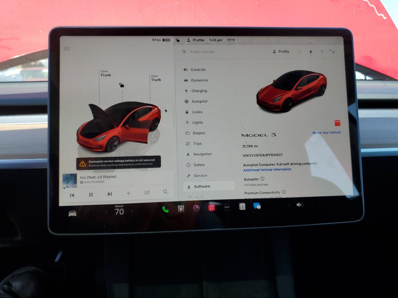 2023 TESLA MODEL 3  VIN:5YJ3E1EA3PF501837