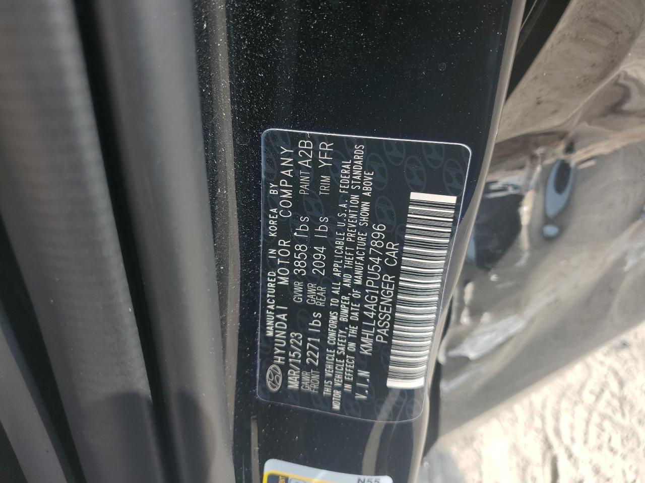 2023 HYUNDAI ELANTRA SE VIN:KMHLL4AG1PU547896