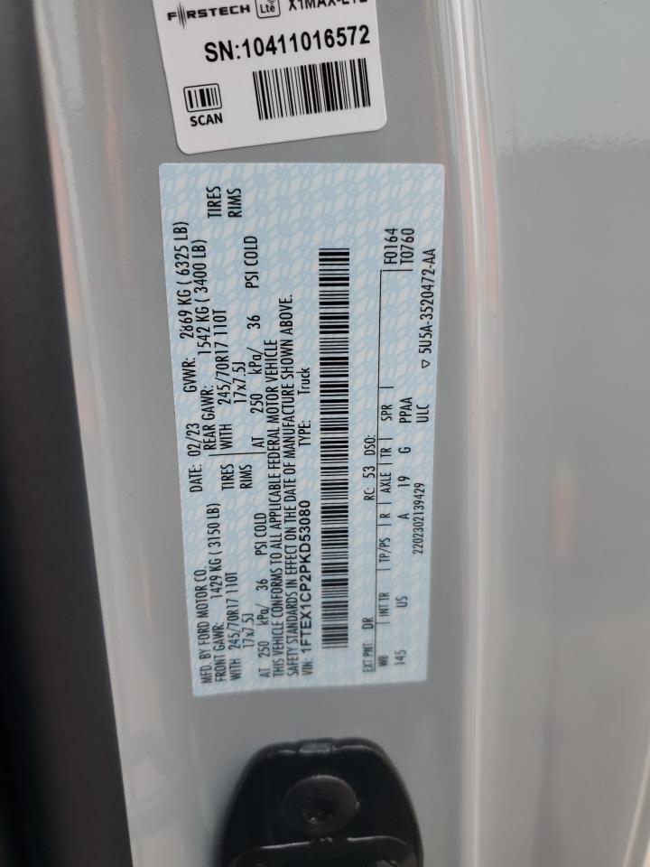 2023 FORD F150 SUPER CAB VIN:1FTEX1CP2PKD53080