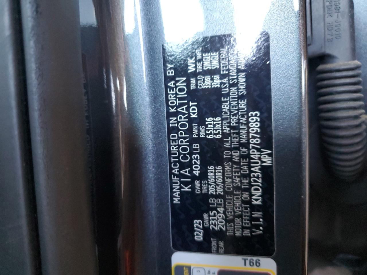 2023 KIA SOUL LX VIN:KNDJ23AU4P7879893