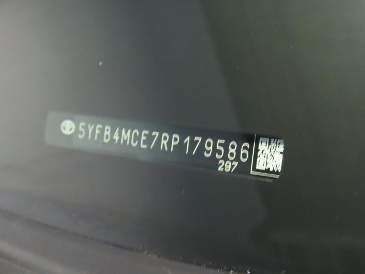 2024 TOYOTA COROLLA NIGHT SHADE VIN:5YFB4MCE7RP179586