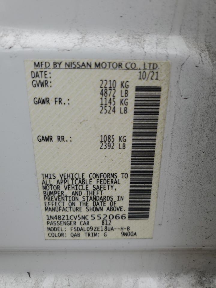 2022 NISSAN LEAF SV PLUS VIN:1N4BZ1CV5NC552066