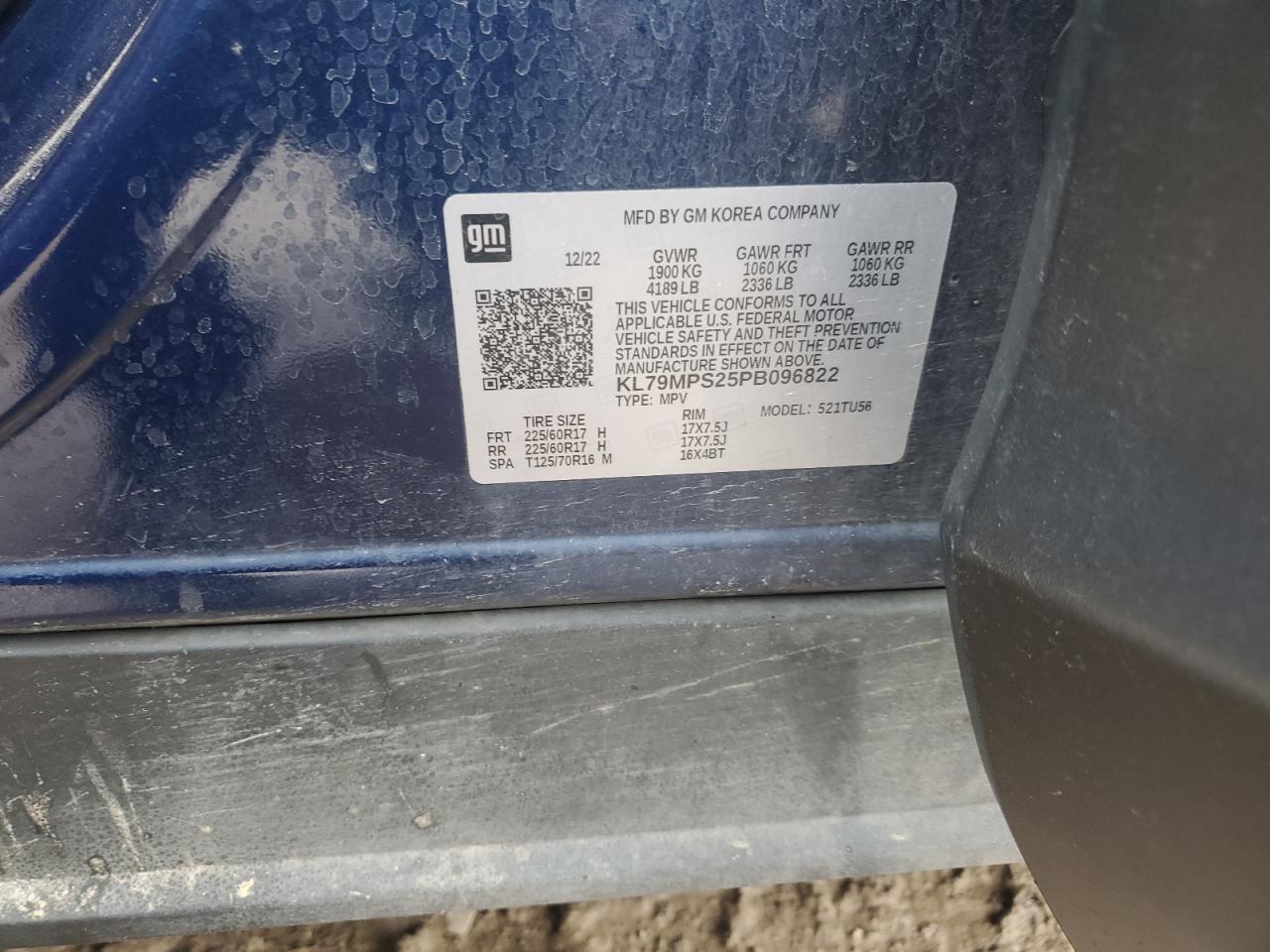 2023 CHEVROLET TRAILBLAZER LT VIN:KL79MPS25PB096822