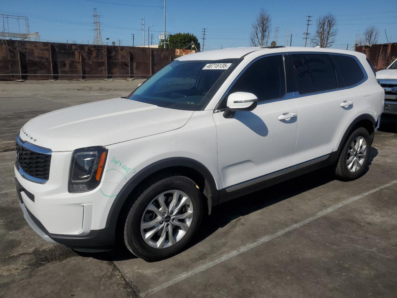 2022 KIA TELLURIDE LX VIN:5XYP2DHCXNG228457