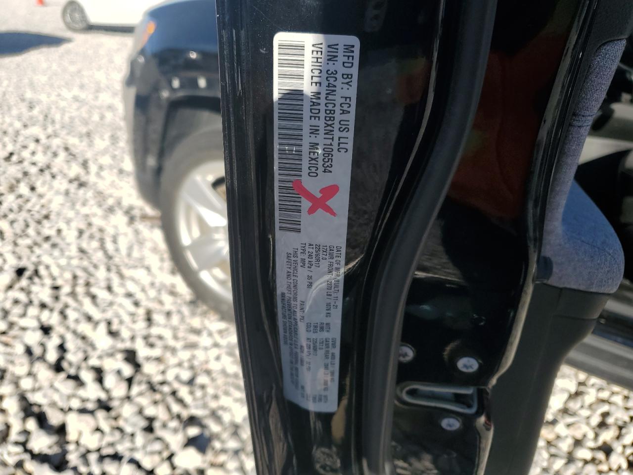 2022 JEEP COMPASS LATITUDE VIN:3C4NJCBBXNT106534
