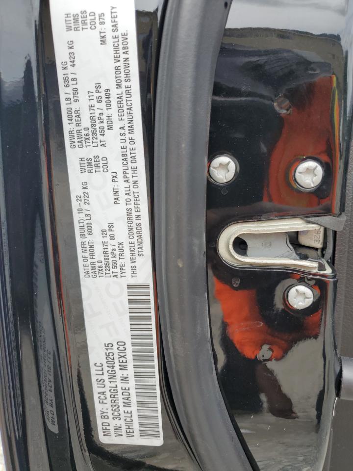 2022 RAM 3500 TRADESMAN VIN:3C63RRGL1NG402515