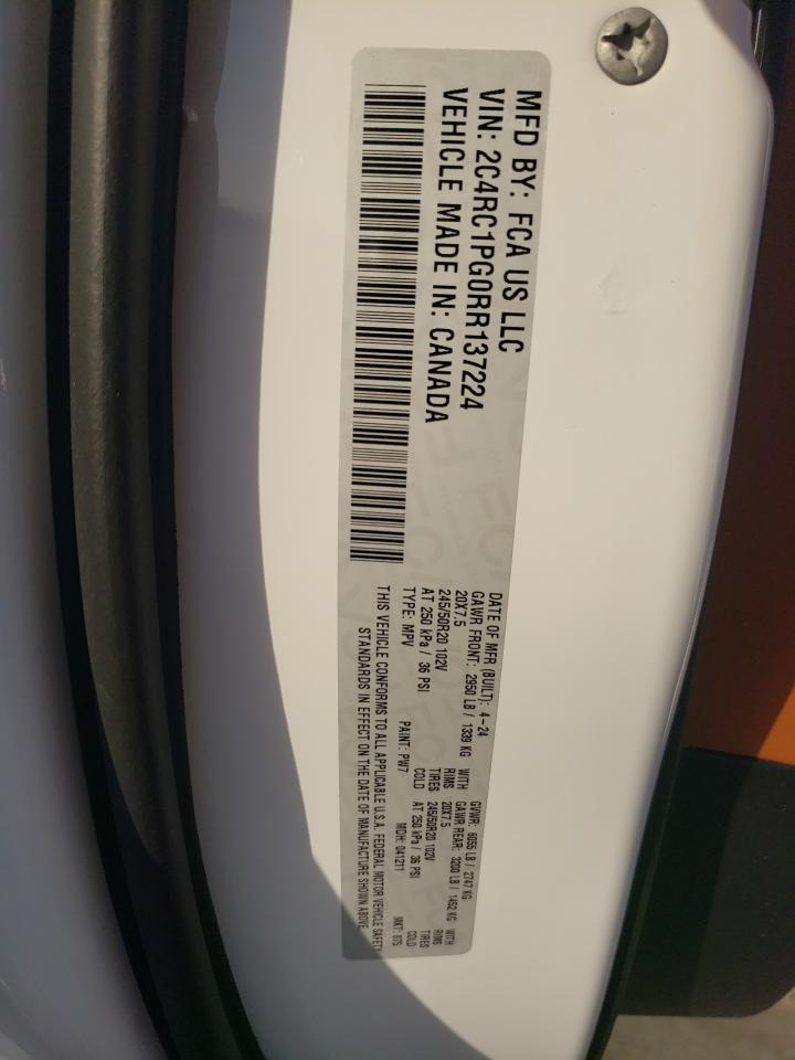 2024 CHRYSLER PACIFICA PINNACLE VIN:2C4RC1PG0RR137224