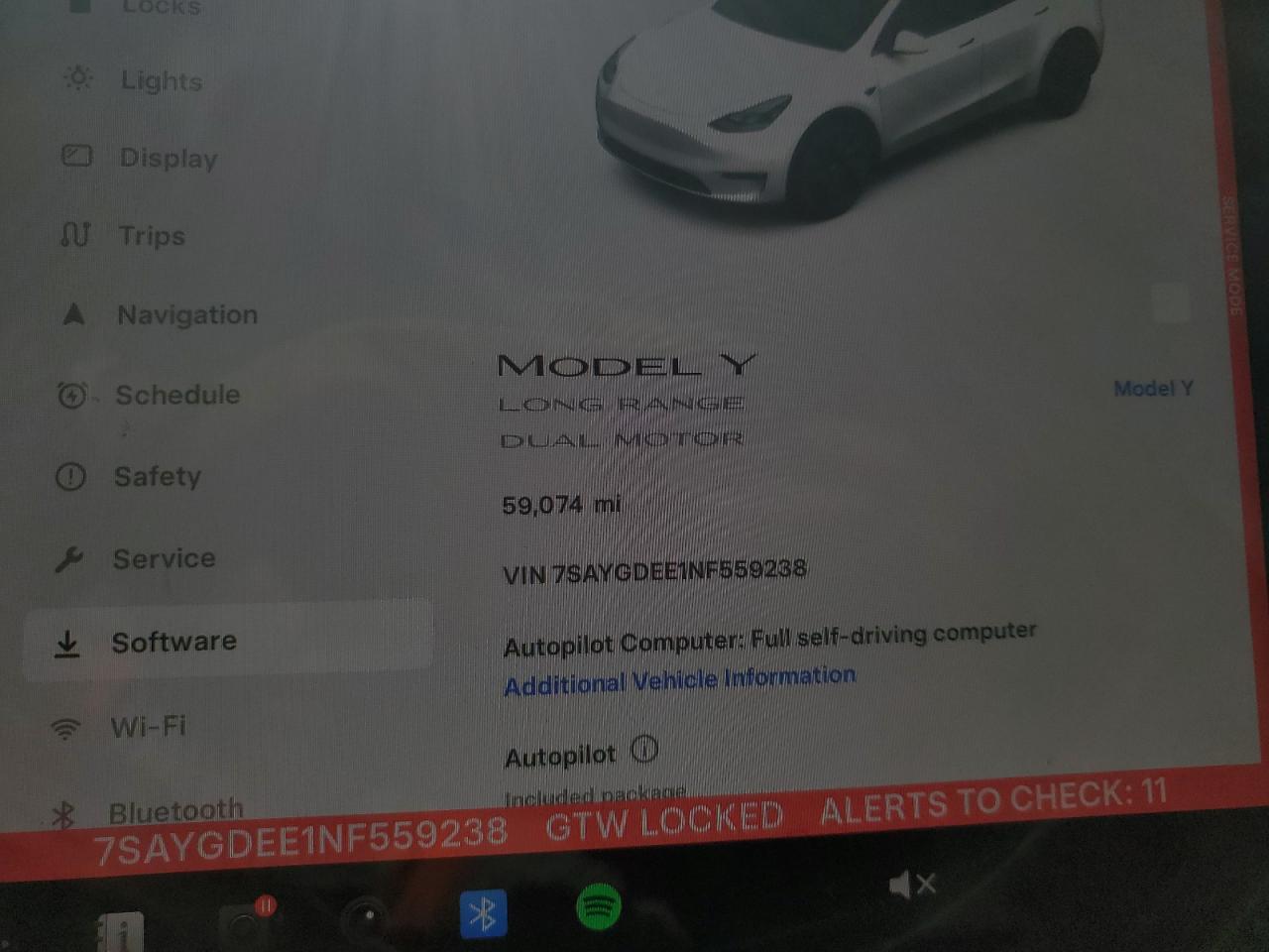 2022 TESLA MODEL Y  VIN:7SAYGDEE1NF559238