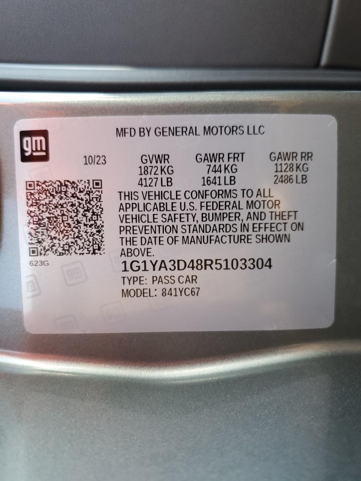 2024 CHEVROLET CORVETTE STINGRAY 1LT VIN:1G1YA3D48R5103304