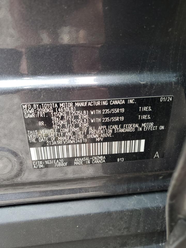 2024 TOYOTA RAV4 XLE PREMIUM VIN:2T3A1RFV5RW434819