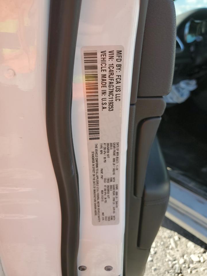 2022 JEEP GRAND CHEROKEE LAREDO E VIN:1C4RJFAG7NC119253