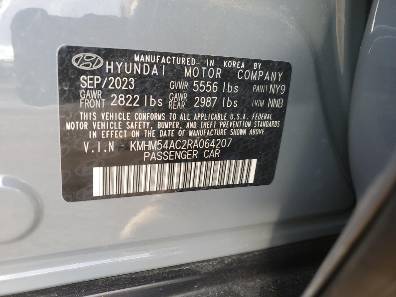 2024 HYUNDAI IONIQ 6 LIMITED VIN:KMHM54AC2RA064207