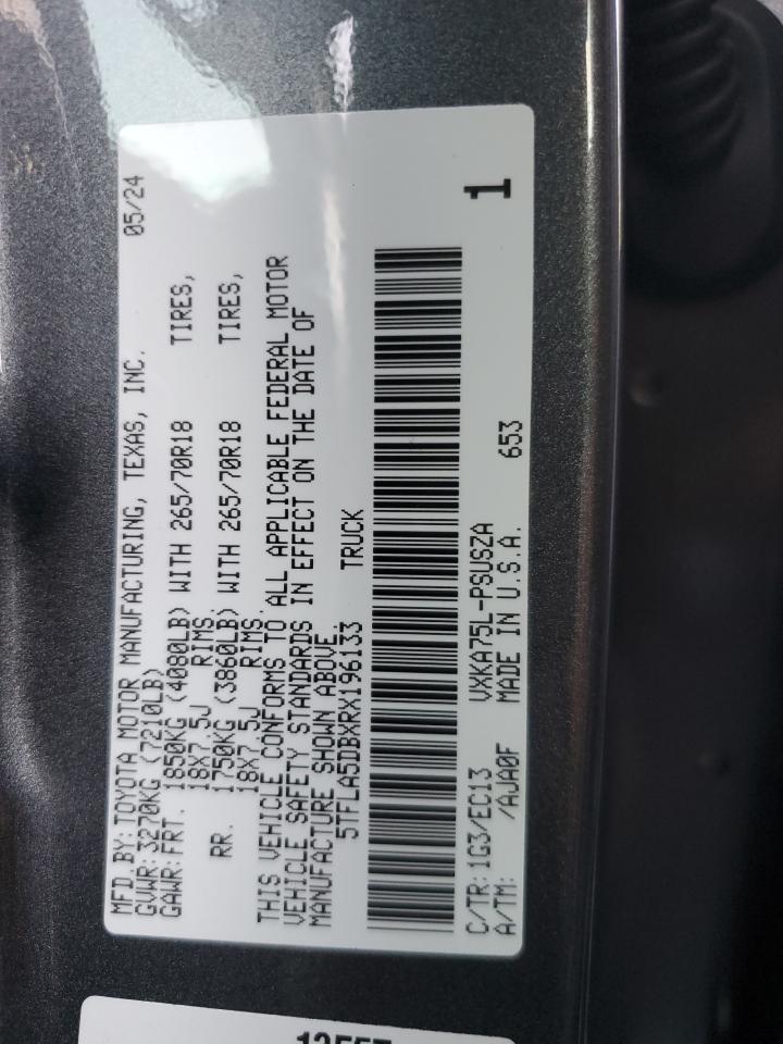 2024 TOYOTA TUNDRA CREWMAX SR VIN:5TFLA5DBXRX196133