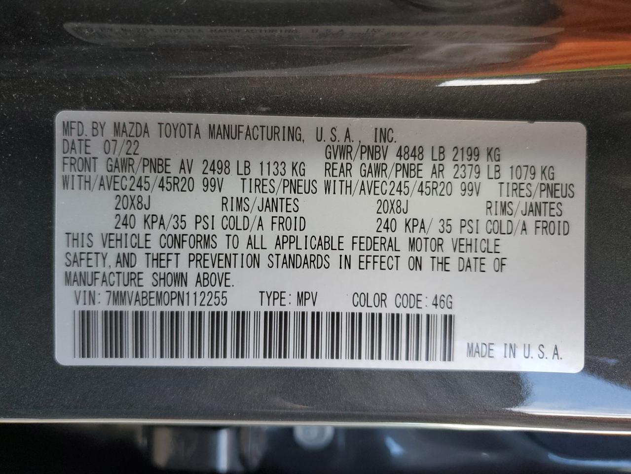 2023 MAZDA CX-50 PREMIUM PLUS VIN:7MMVABEM0PN112255