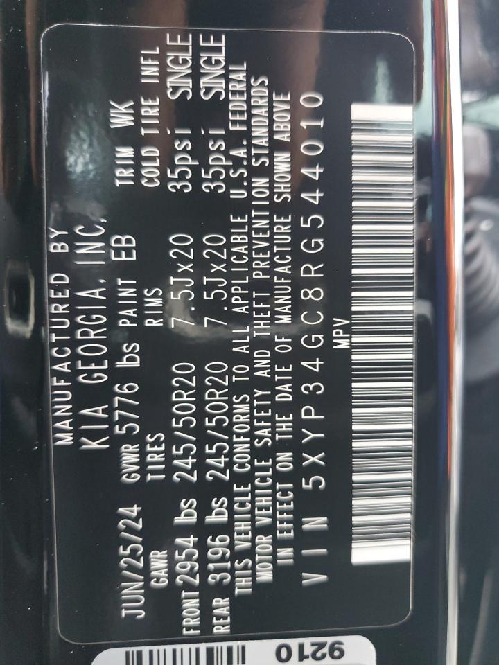 2024 KIA TELLURIDE EX VIN:5XYP34GC8RG544010