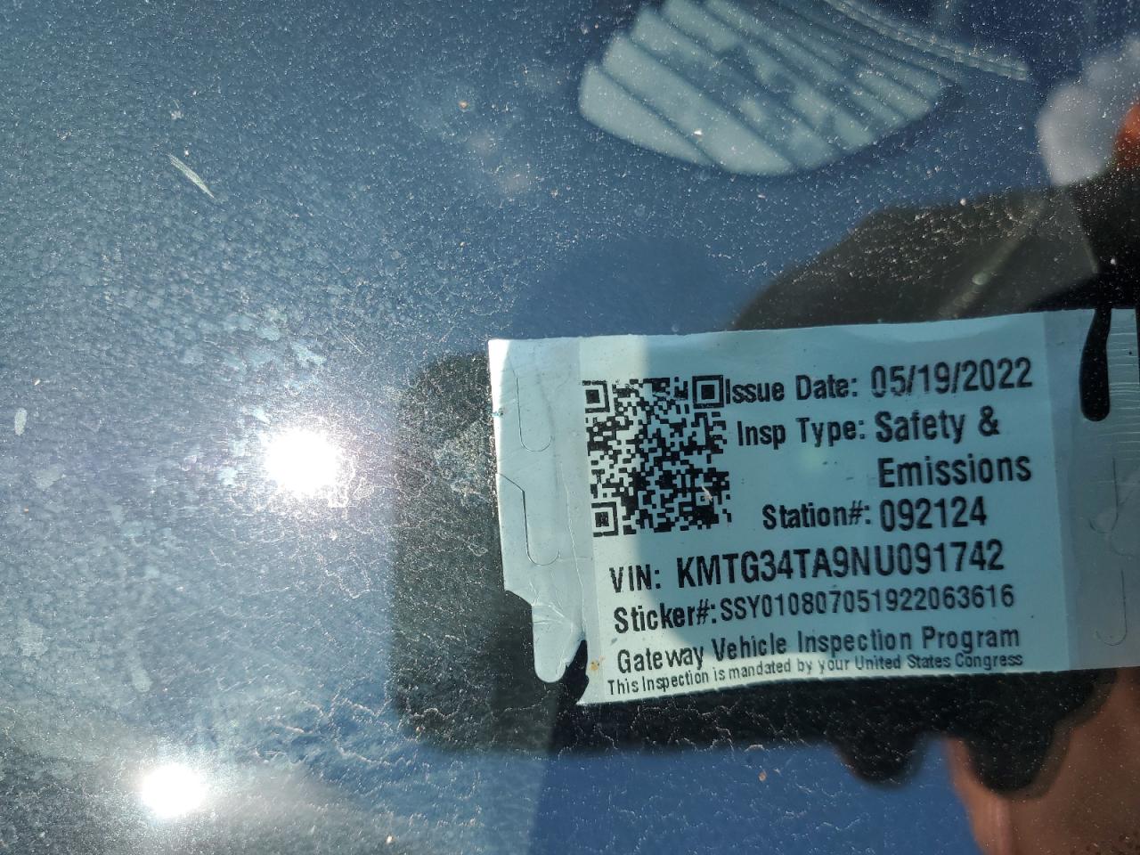 2022 GENESIS G70 BASE VIN:KMTG34TA9NU091742