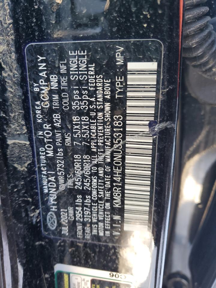 2022 HYUNDAI PALISADE SE VIN:KM8R14HE0NU353183