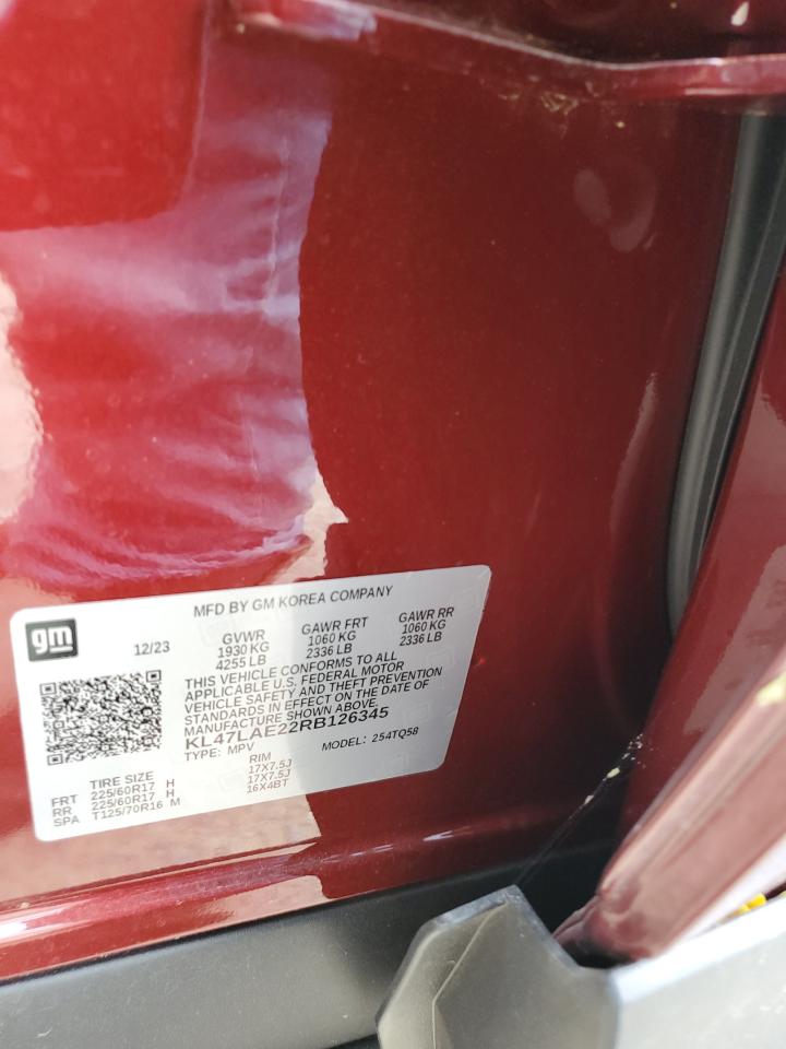 2024 BUICK ENVISTA PREFERRED VIN:KL47LAE22RB126345