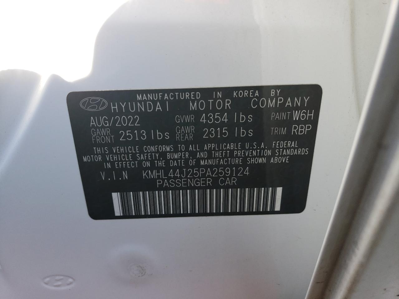 2023 HYUNDAI SONATA SEL PLUS VIN:KMHL44J25PA259124