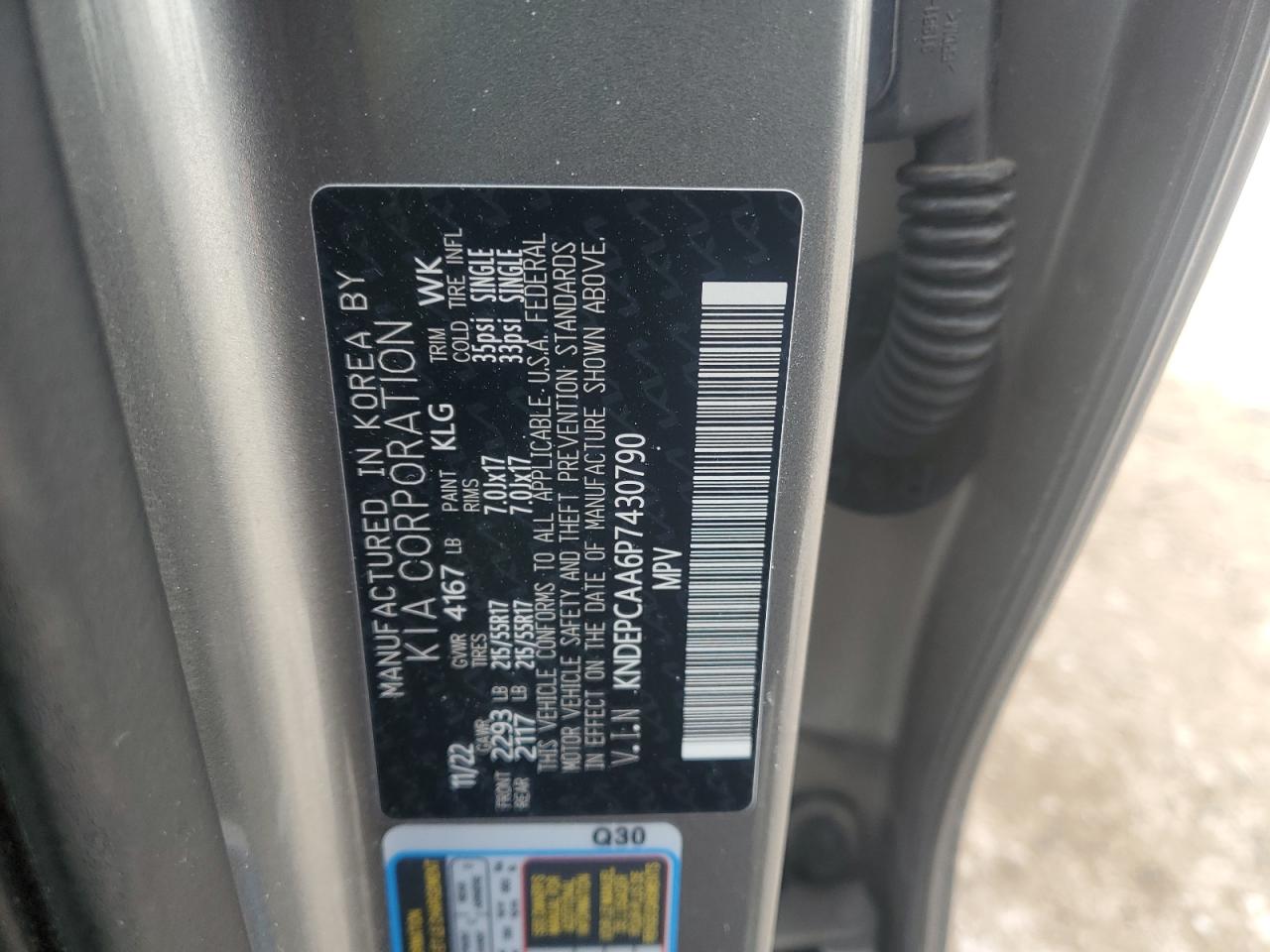 2023 KIA SELTOS LX VIN:KNDEPCAA6P7430790