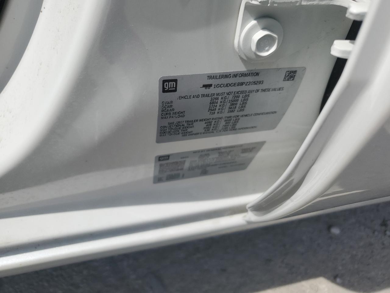 2023 CHEVROLET SILVERADO K1500 LTZ VIN:1GCUDGE88PZ205293