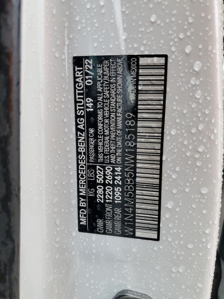 2022 MERCEDES-BENZ GLB AMG 35 4MATIC VIN:W1N4M5BB5NW185189