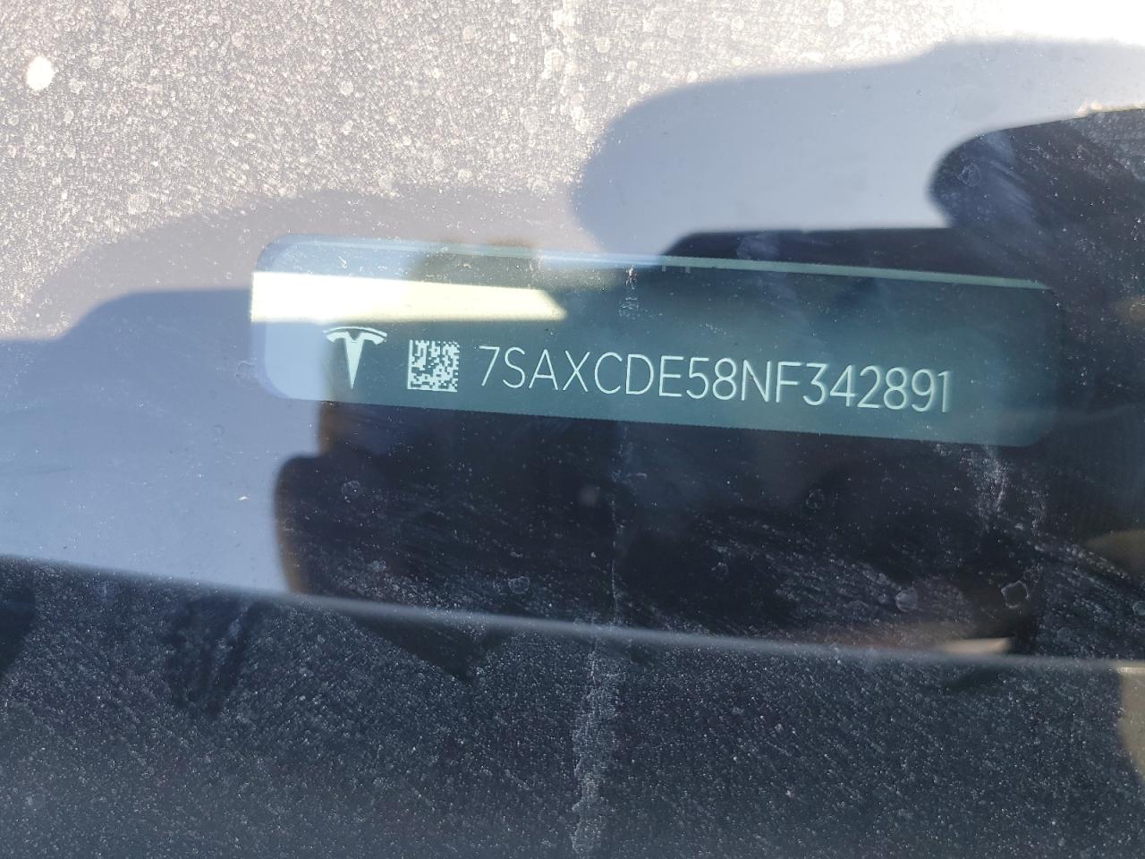 2022 TESLA MODEL X  VIN:7SAXCDE58NF342891