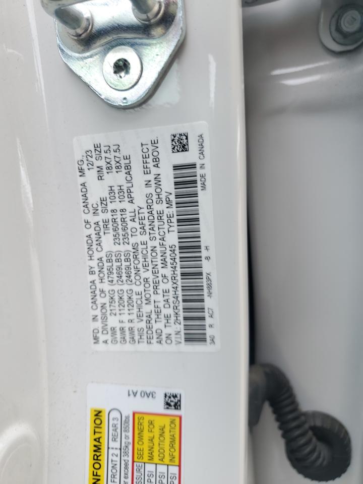 2024 HONDA CR-V EX VIN:2HKRS4H4XRH454045