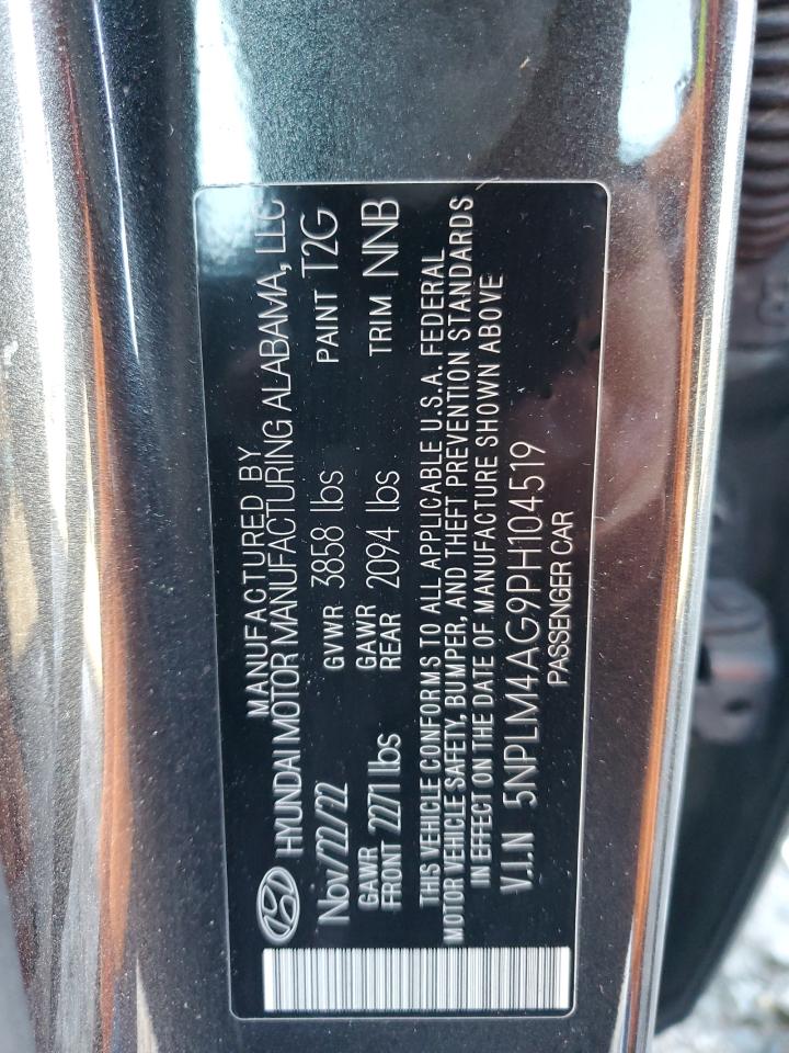 2023 HYUNDAI ELANTRA SEL VIN:5NPLM4AG9PH104519