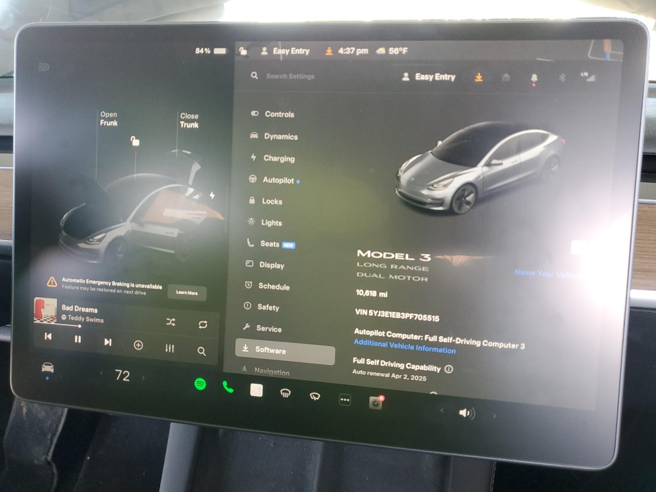 2023 TESLA MODEL 3  VIN:5YJ3E1EB3PF705515