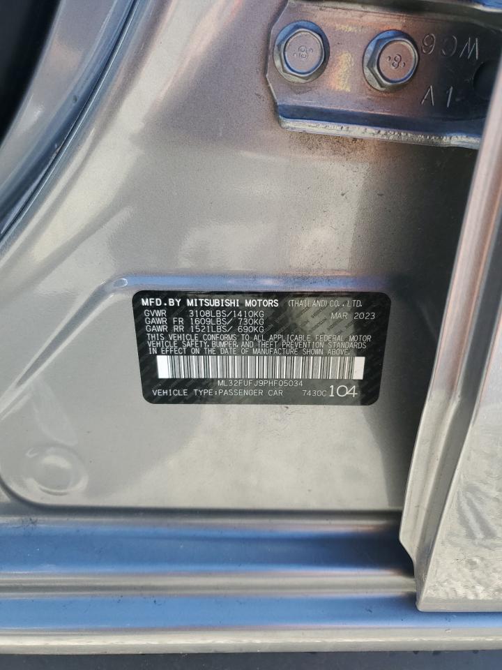 2023 MITSUBISHI MIRAGE G4 ES VIN:ML32FUFJ9PHF05034