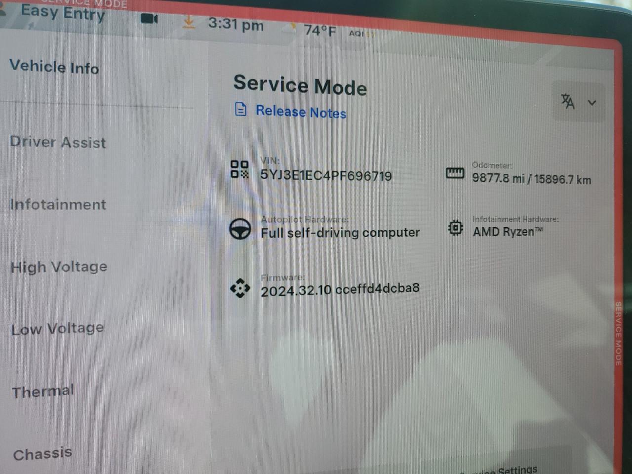 2023 TESLA MODEL 3 VIN:5YJ3E1EC4PF696719