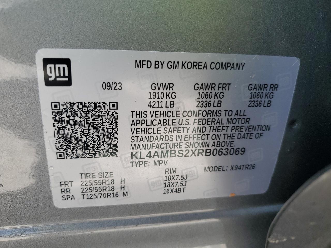 2024 BUICK ENCORE GX PREFERRED VIN:KL4AMBS2XRB063069