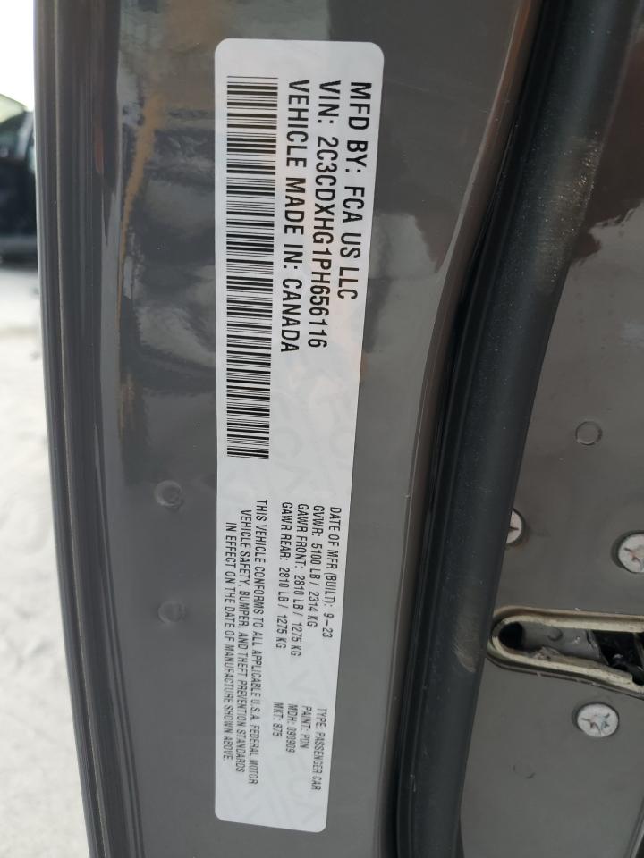 2023 DODGE CHARGER GT VIN:2C3CDXHG1PH656116