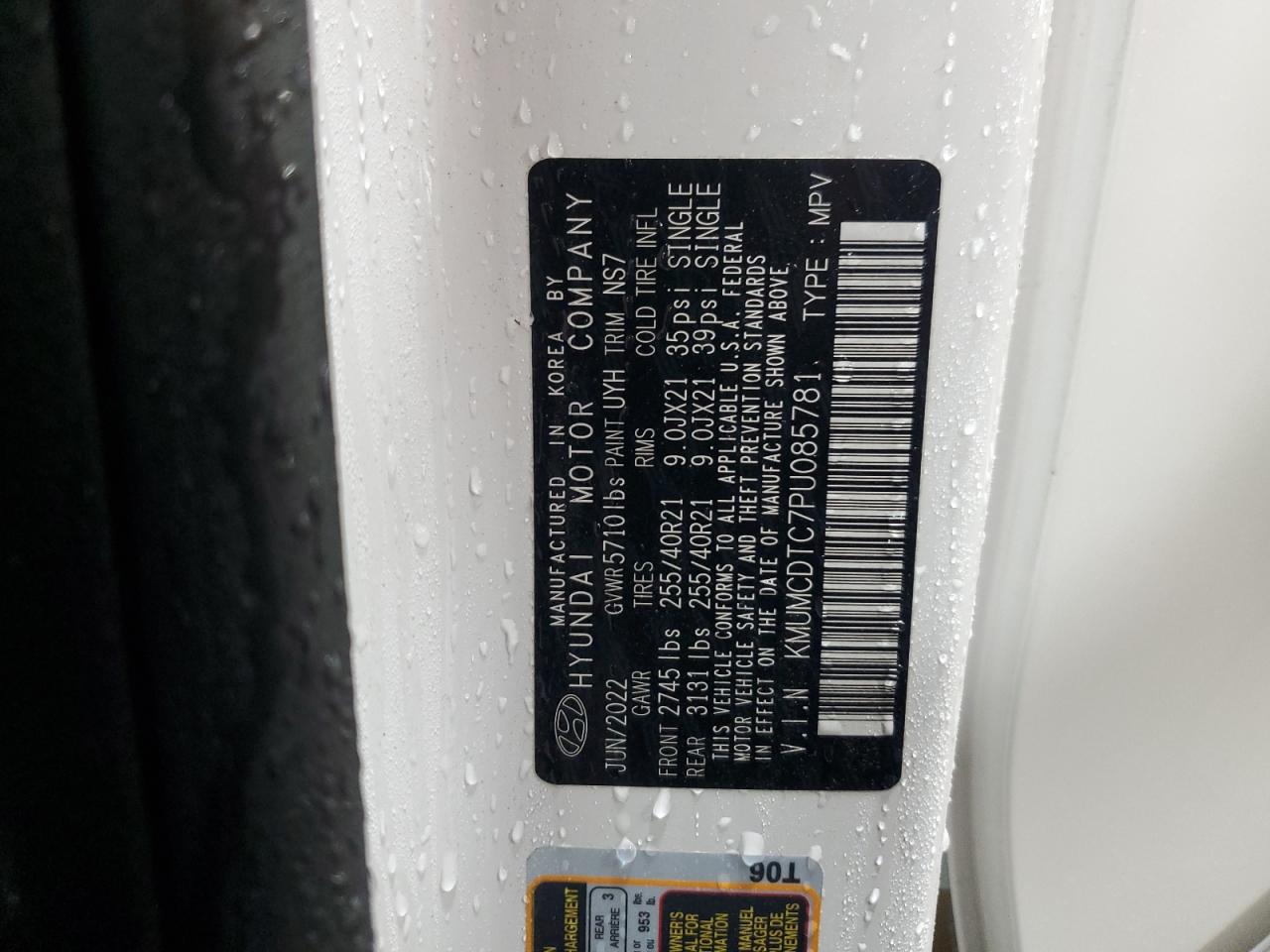 2023 GENESIS GV70 BASE VIN:KMUMCDTC7PU085781