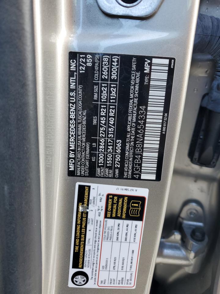 2022 MERCEDES-BENZ GLE 350 VIN:4JGFB4JB8NA654334