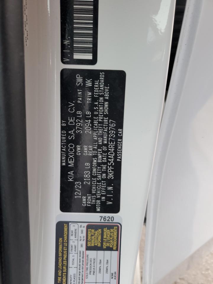 2024 KIA FORTE GT LINE VIN:3KPF54AD4RE739767