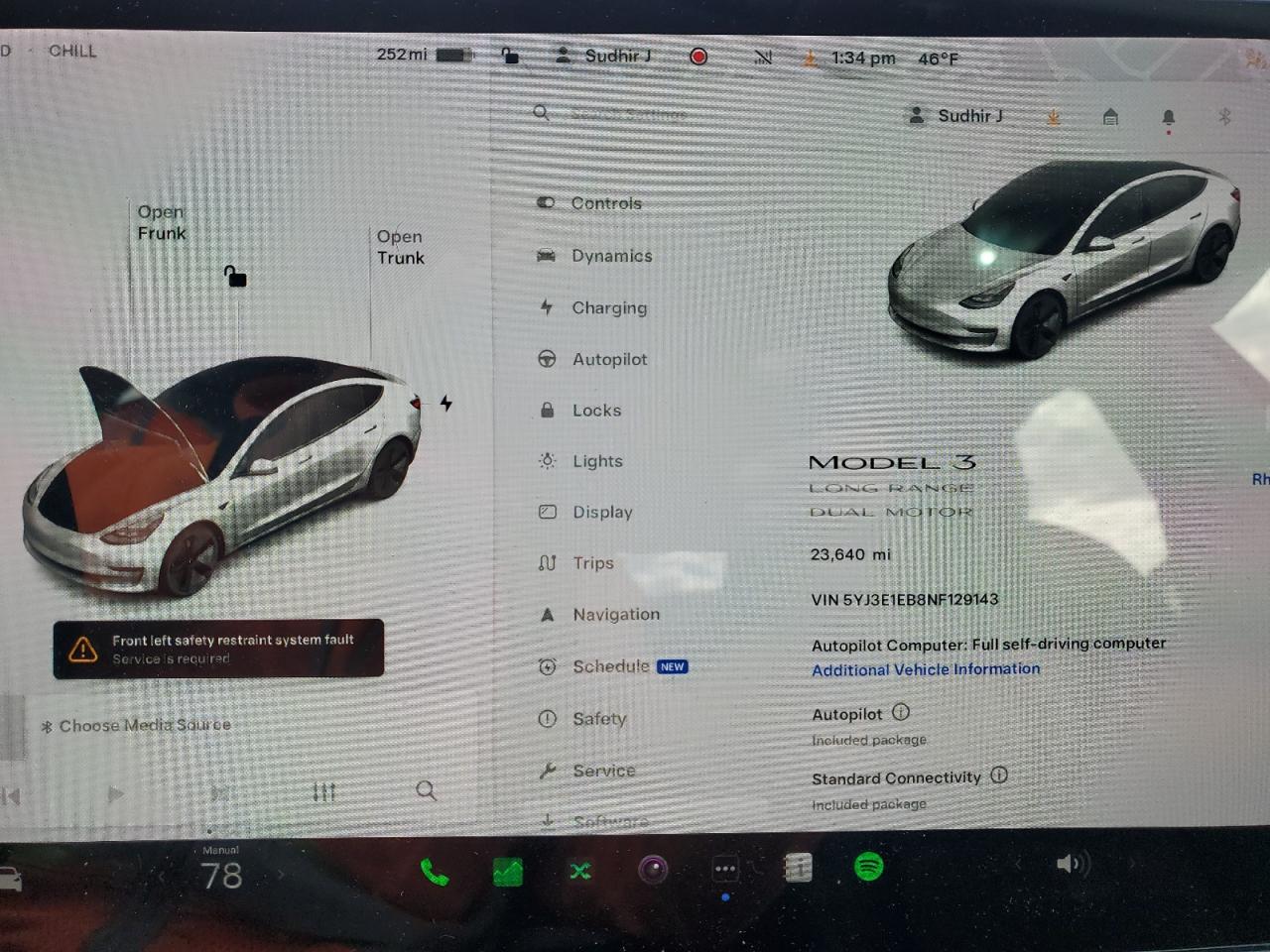 2022 TESLA MODEL 3  VIN:5YJ3E1EB8NF129143