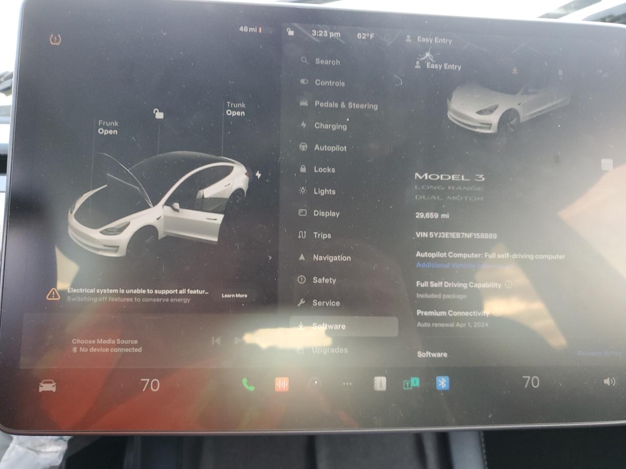 2022 TESLA MODEL 3  VIN:5YJ3E1EB7NF158889