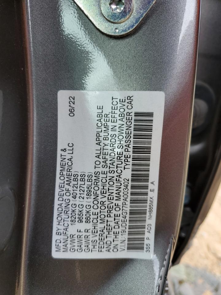 2023 ACURA INTEGRA A-SPEC TECH VIN:19UDE4G77PA003402